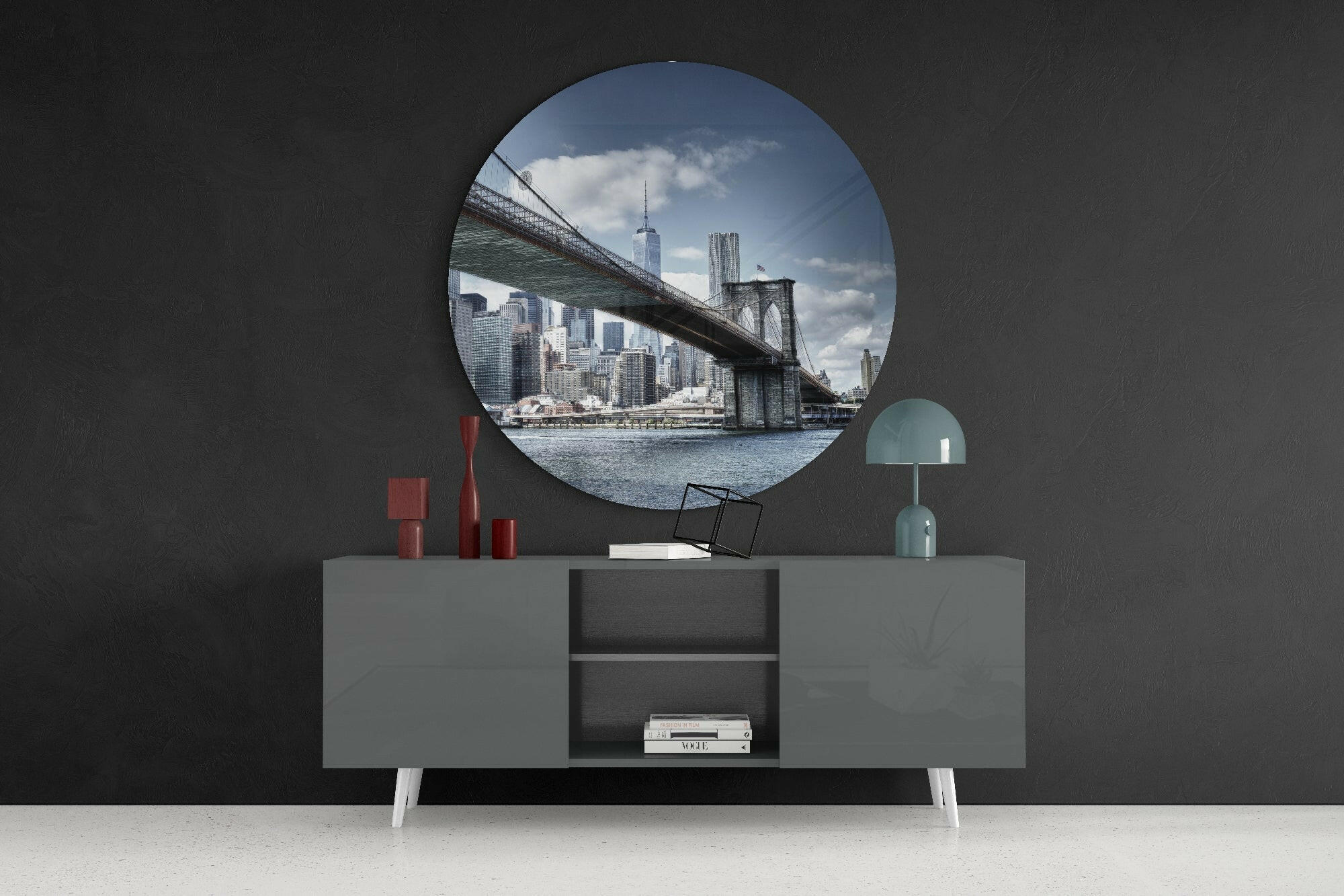 Brooklyn Bridge Glass Wall Art.