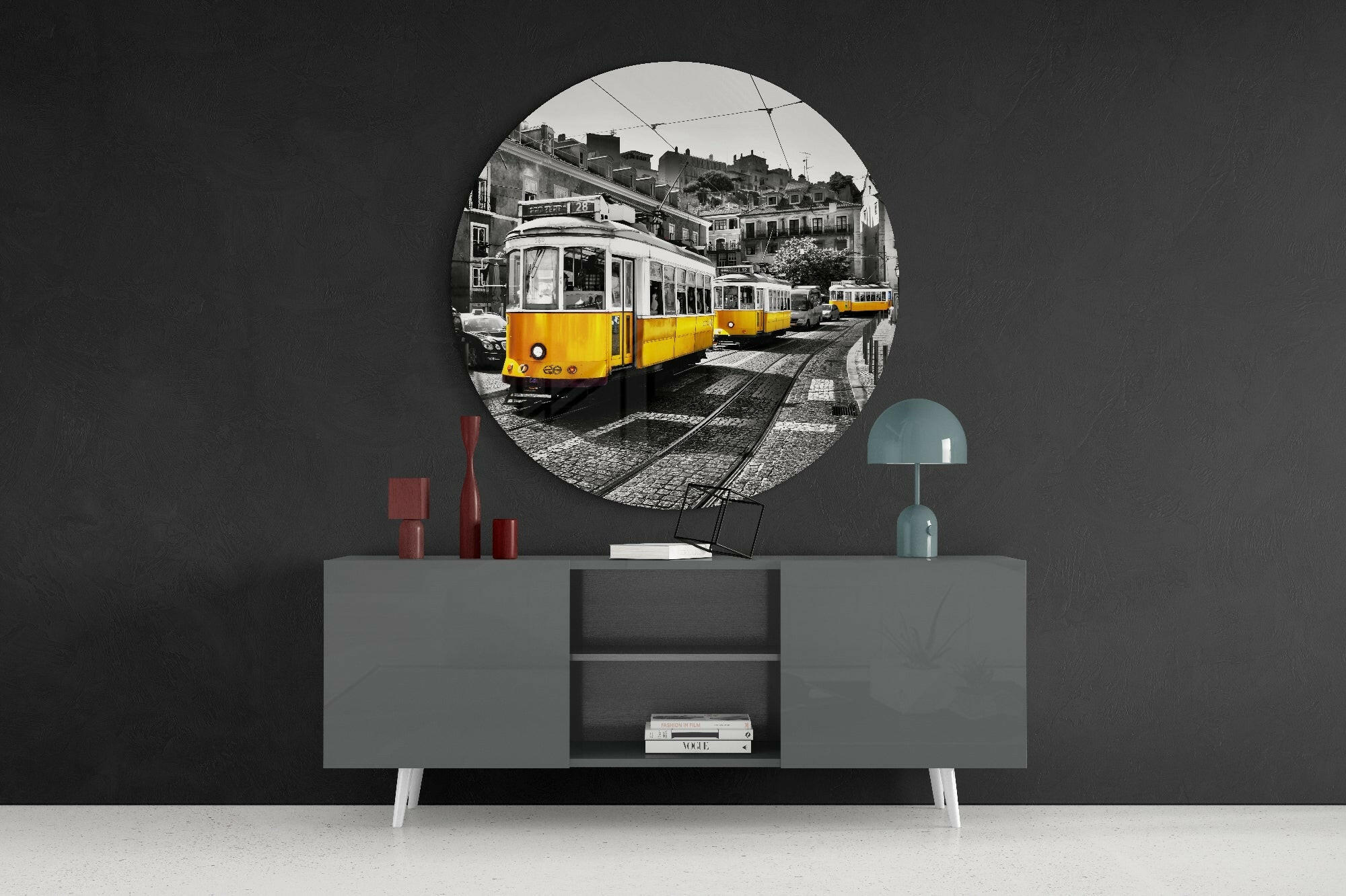 Tram Glass Wall Art.