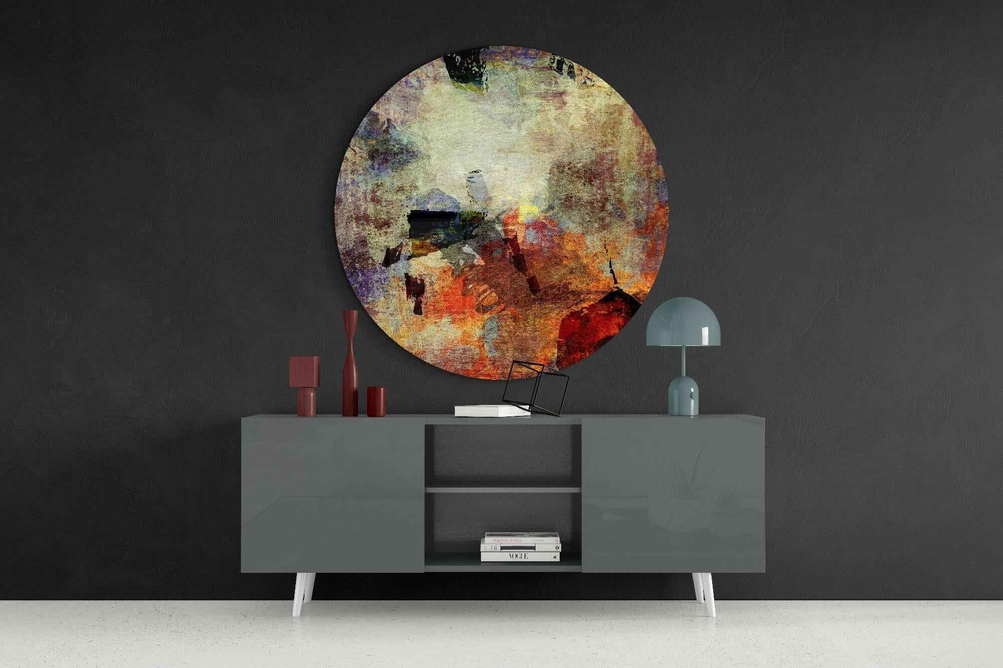 Abstract Glass Wall Art.