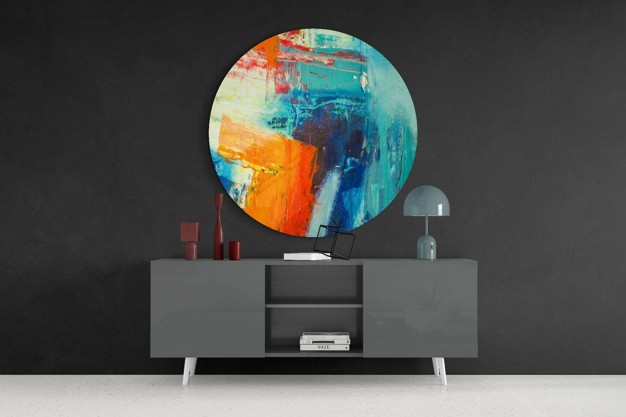 Abstract Glass Wall Art.