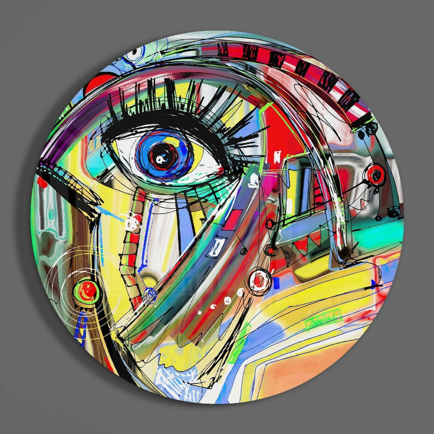 Abstract Complex Glass Wall Art.