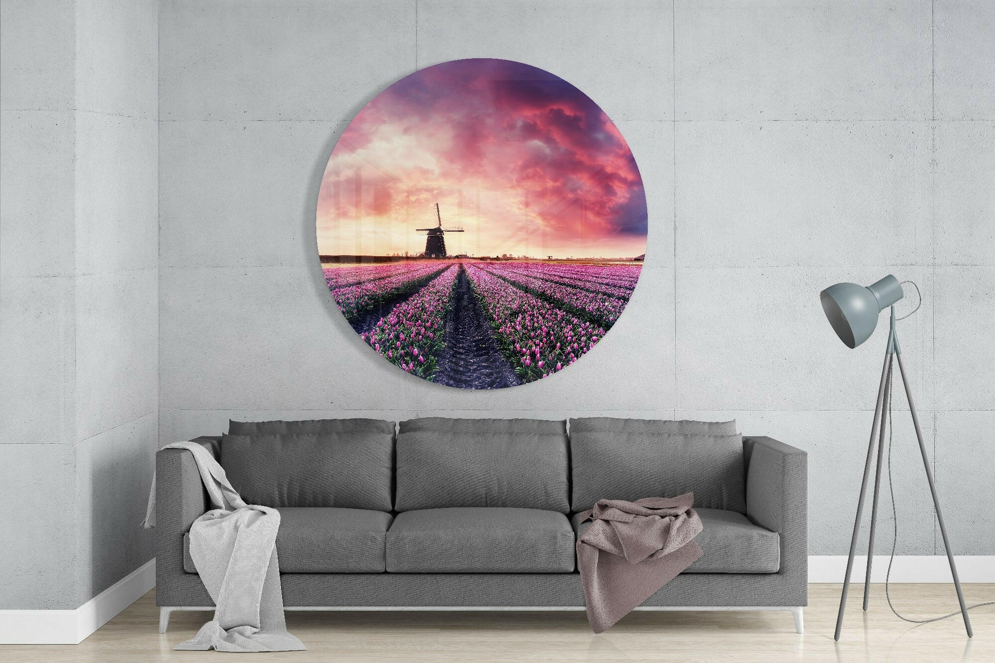 Tulip Garden Glass Wall Art.