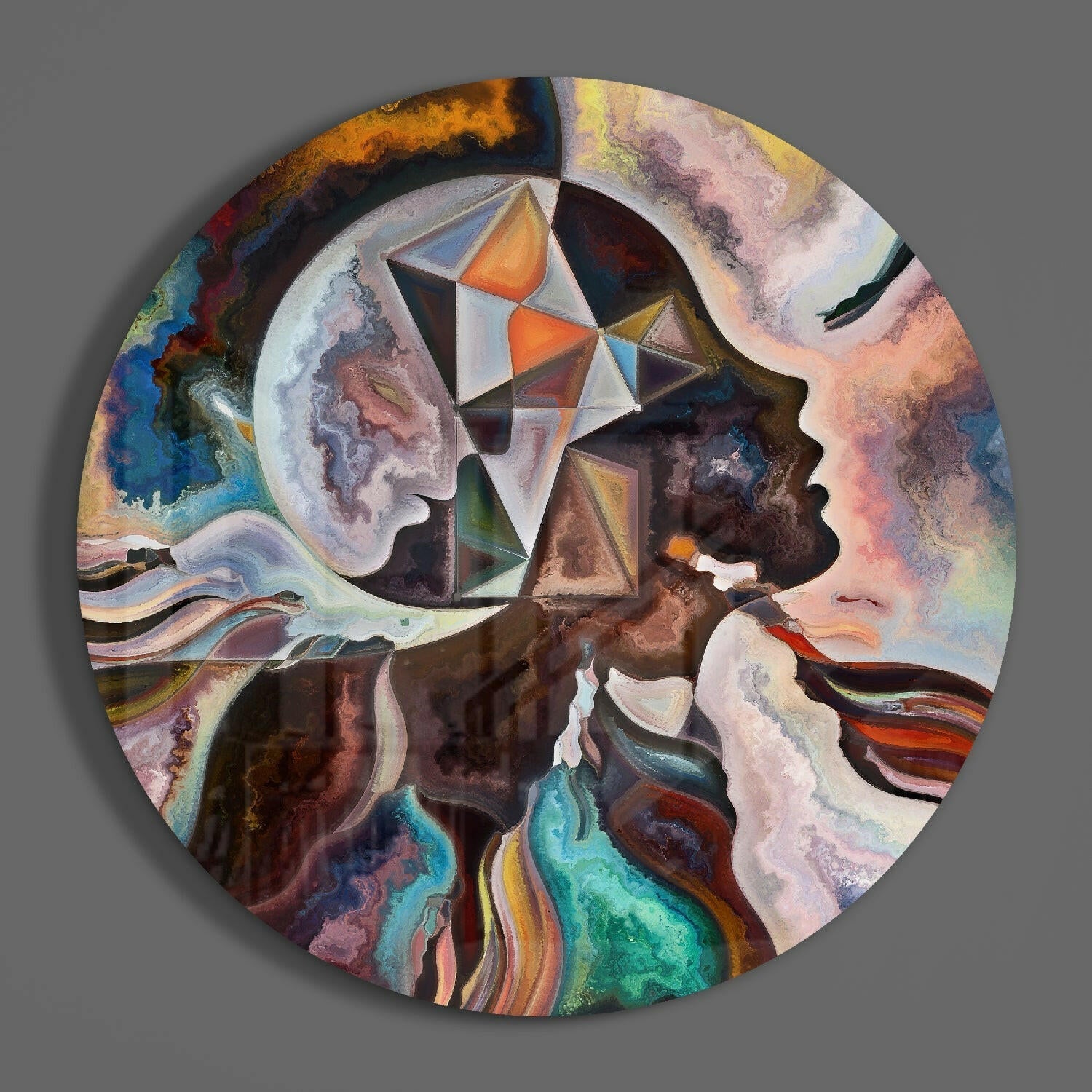 Meditation Glass Wall Art.