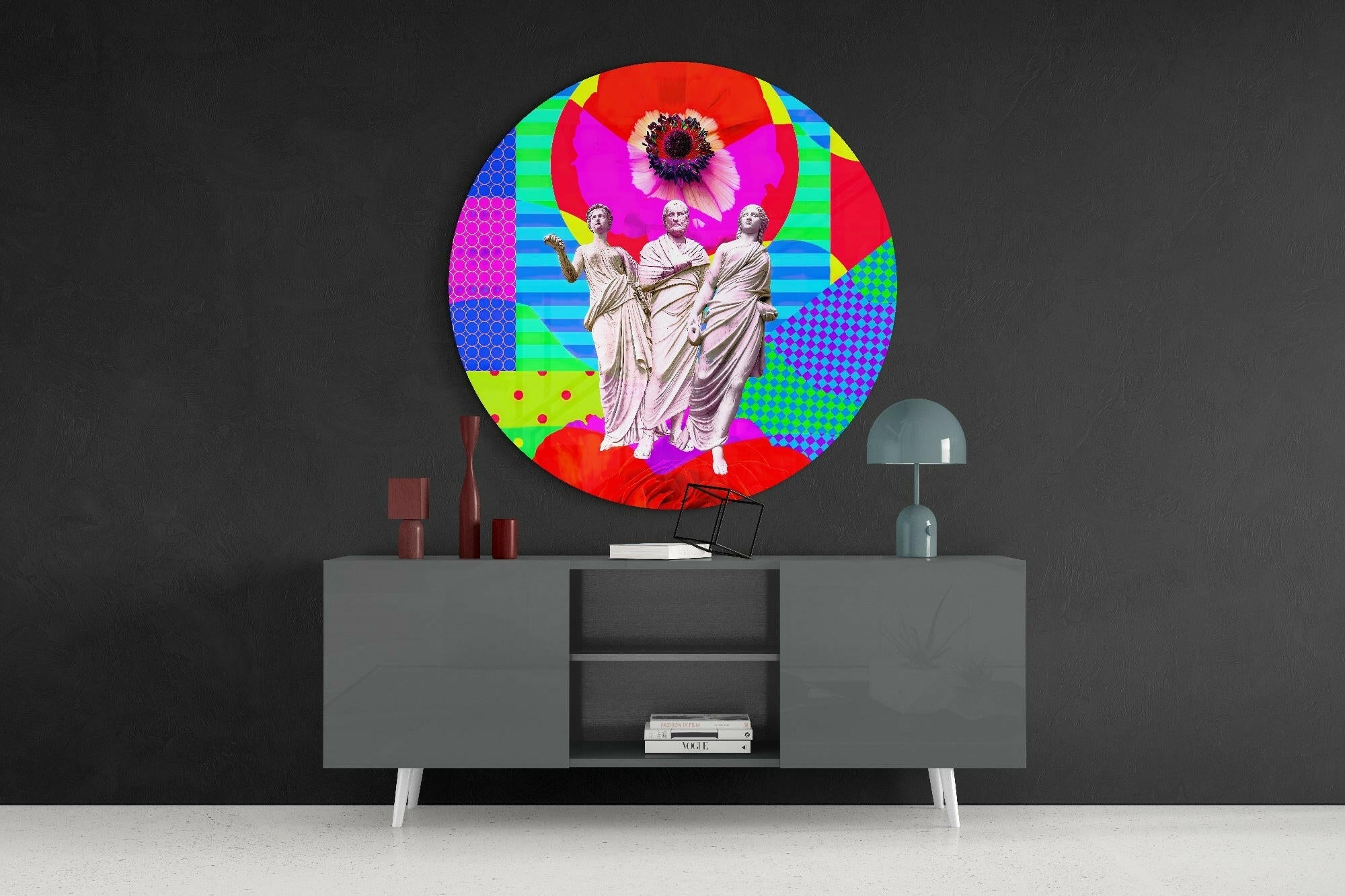 Statues Glass Wall Art.