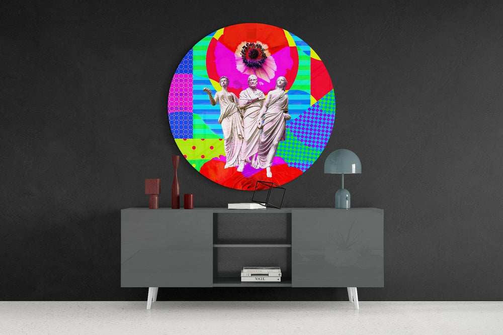 Statues Glass Wall Art.