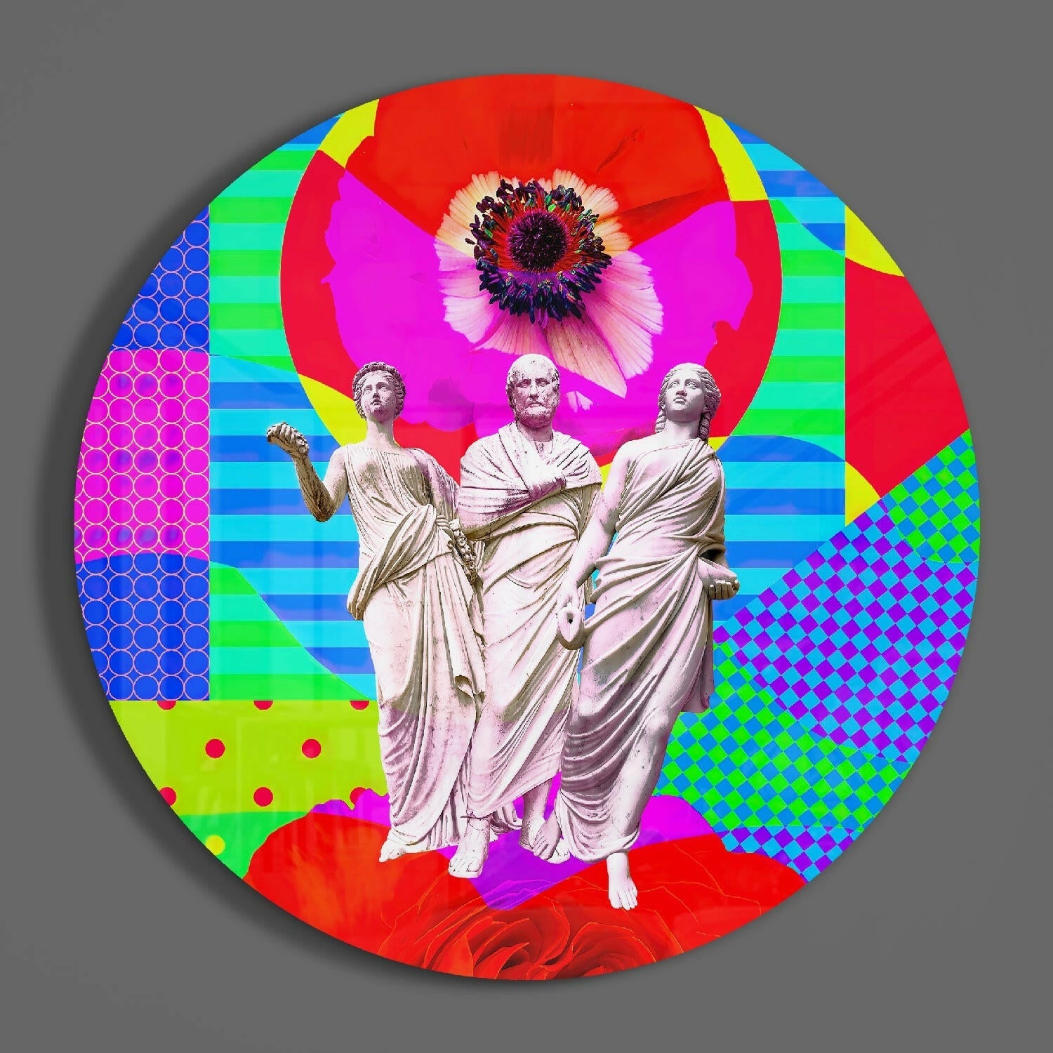 Statues Glass Wall Art.