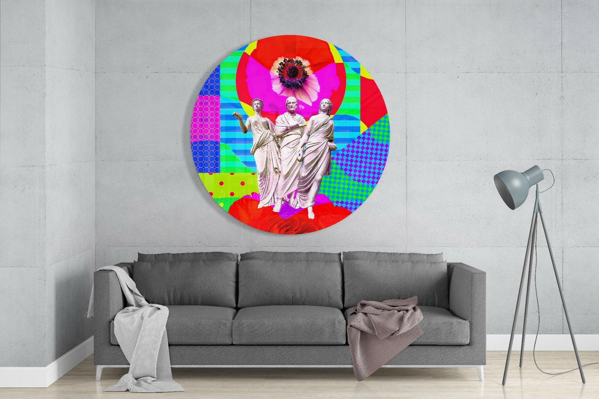 Statues Glass Wall Art.