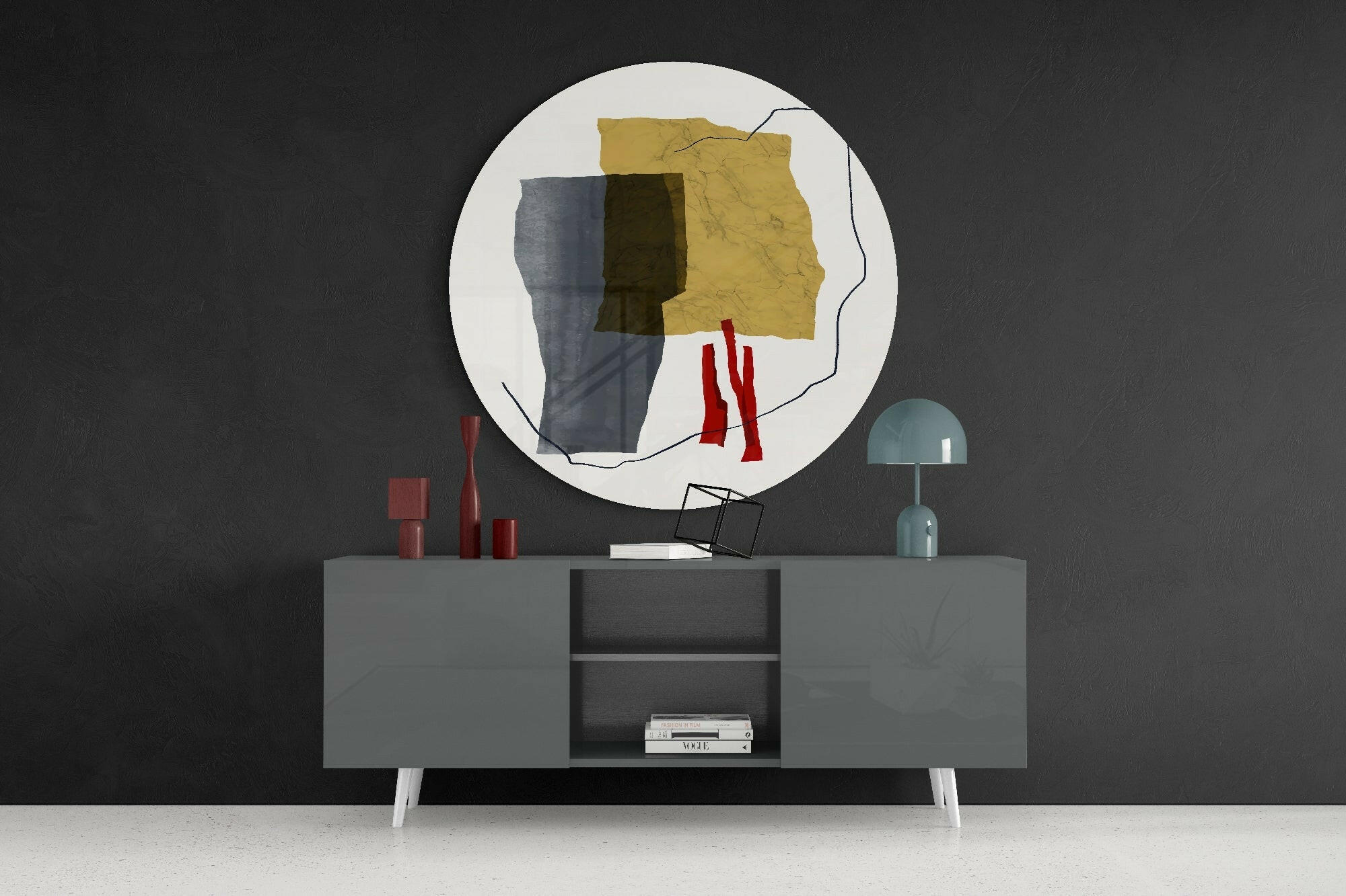 Abstract Pieces Glass Wall Art.