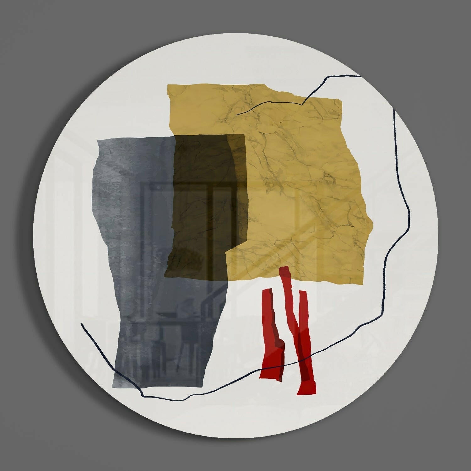 Abstract Pieces Glass Wall Art.