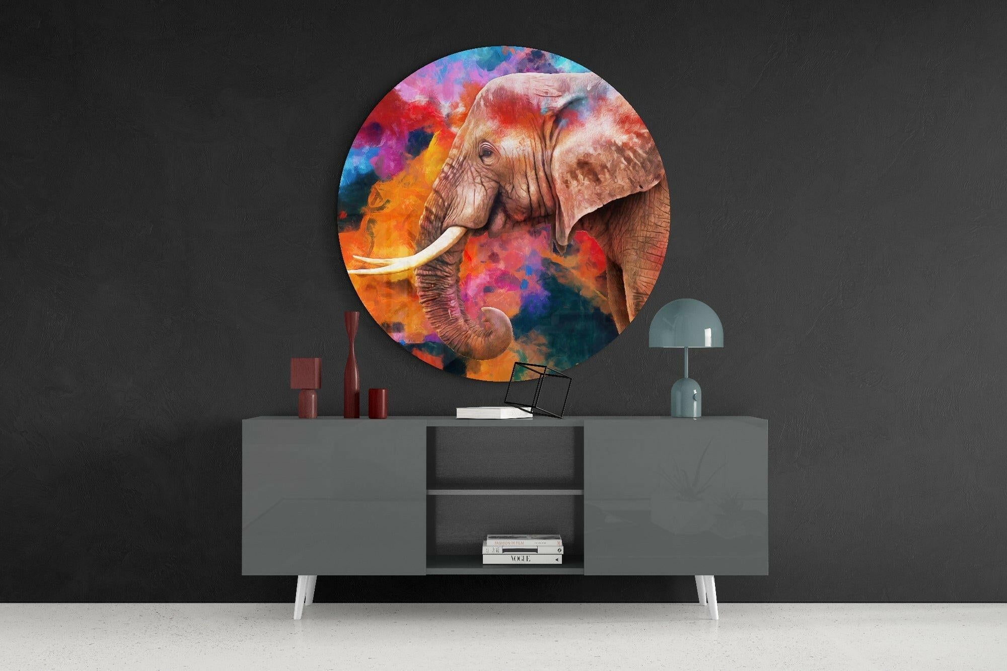 Elephant Sash Glass Wall Art.