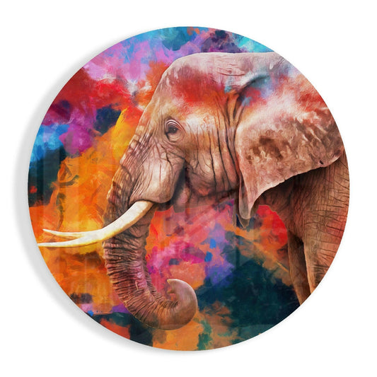 Elephant Sash Glass Wall Art.