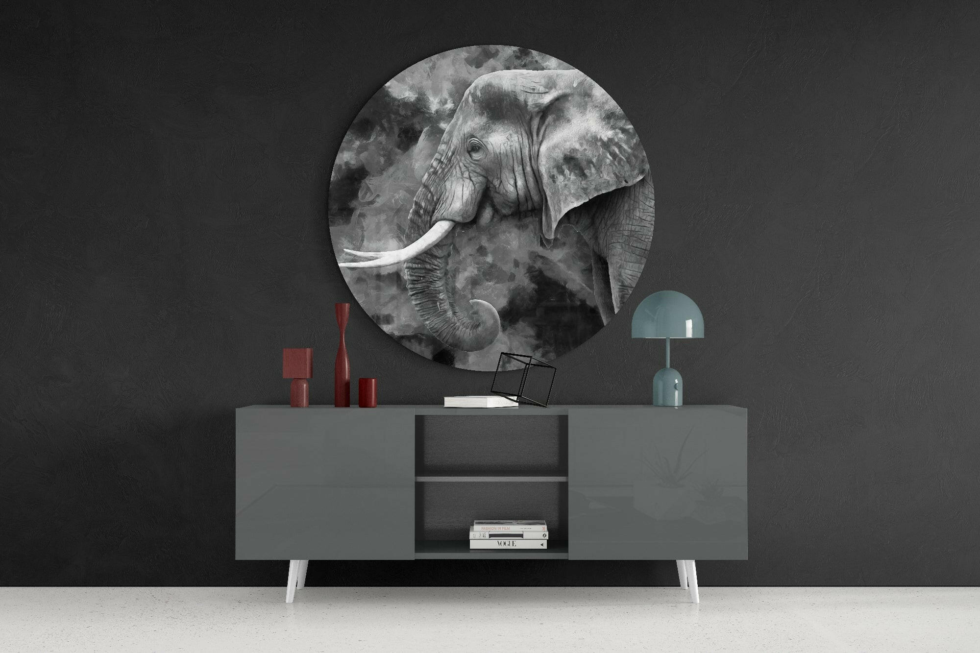 Elephant Glass Wall Art.