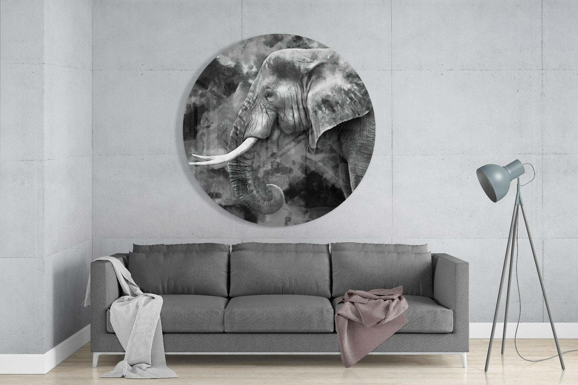 Elephant Glass Wall Art.