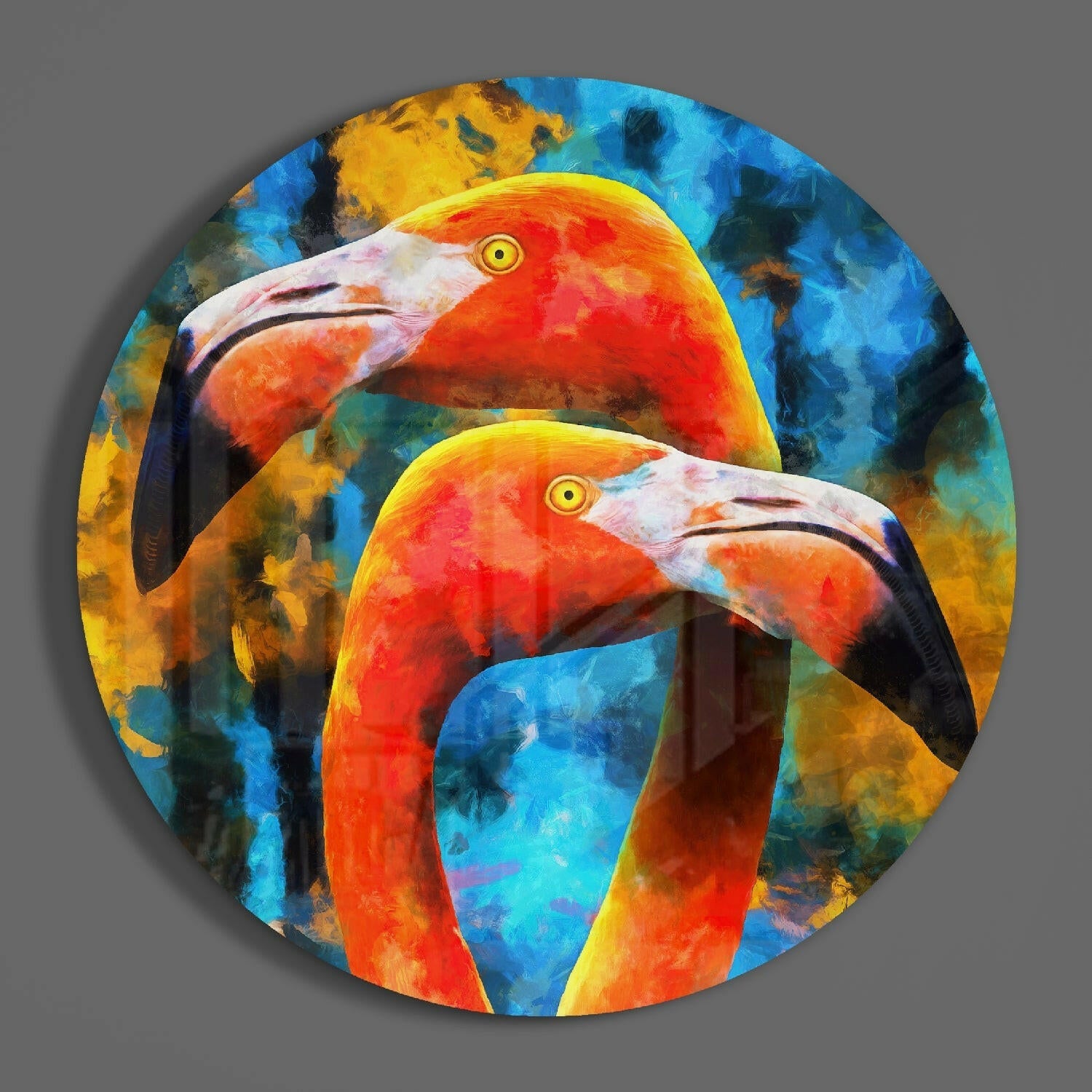 Flamingo Glass Wall Art.