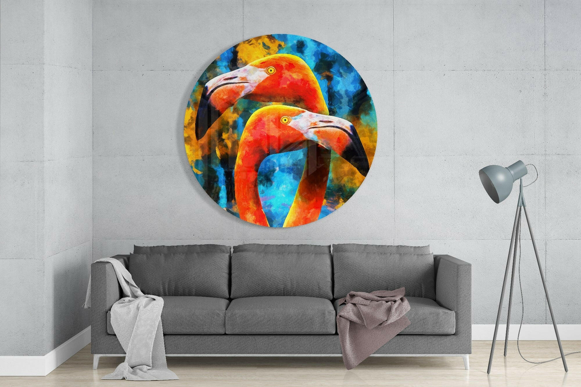 Flamingo Glass Wall Art.