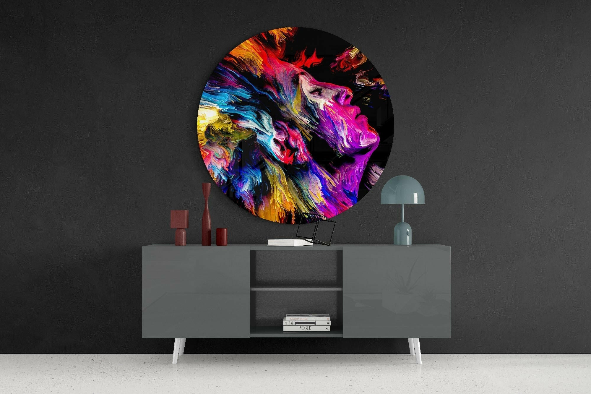 Thought Current Glass Wall Art.