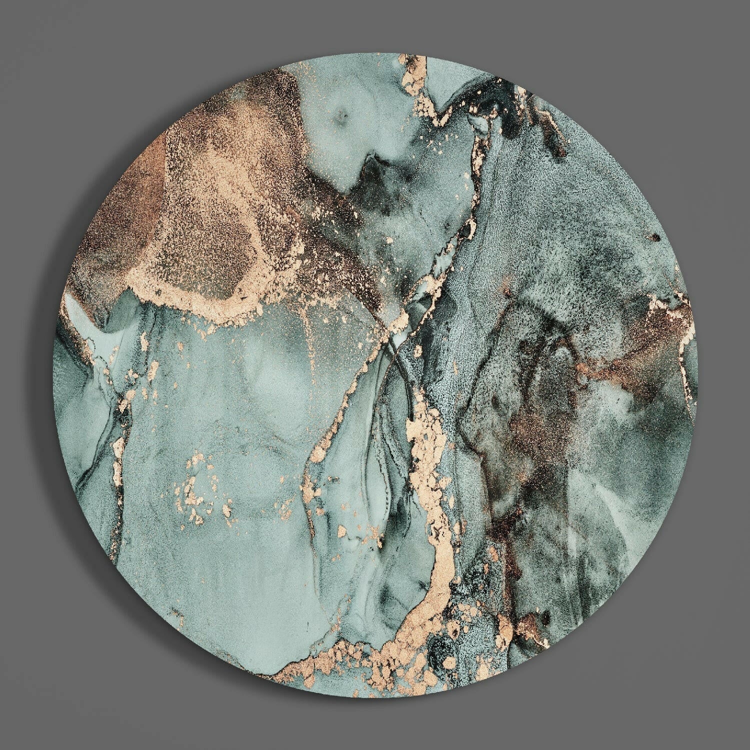 Turquoise Marble Glass Wall Art.