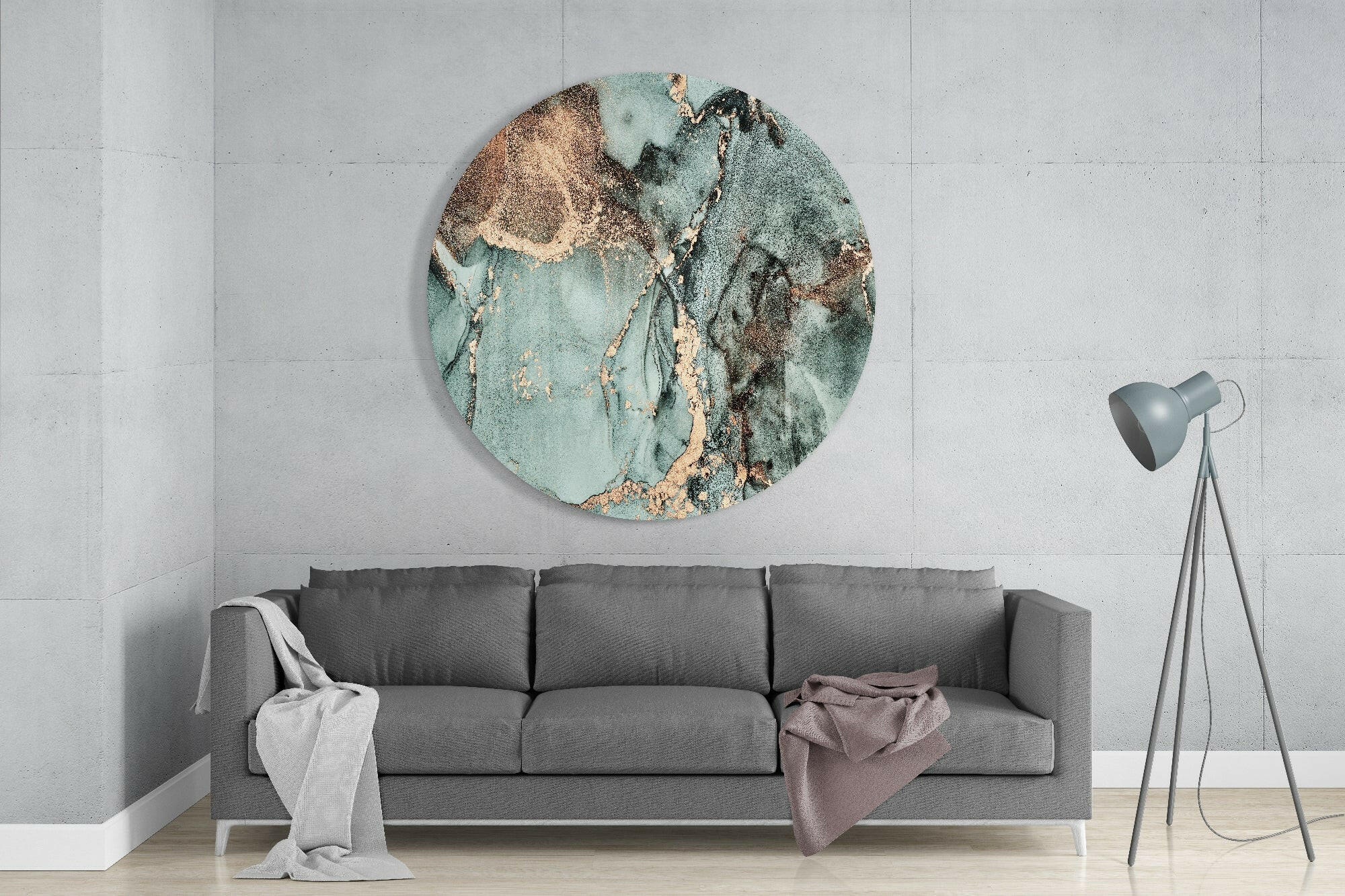 Turquoise Marble Glass Wall Art.