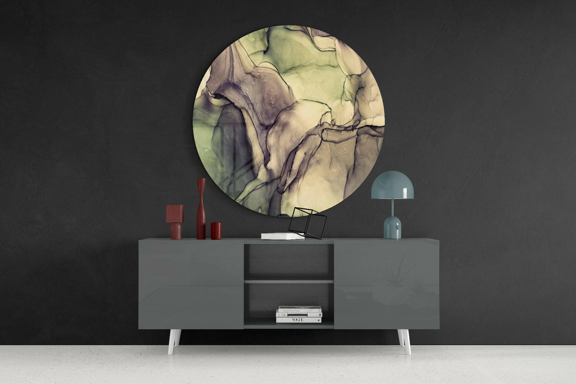 Green Marble Glass Wall Art.