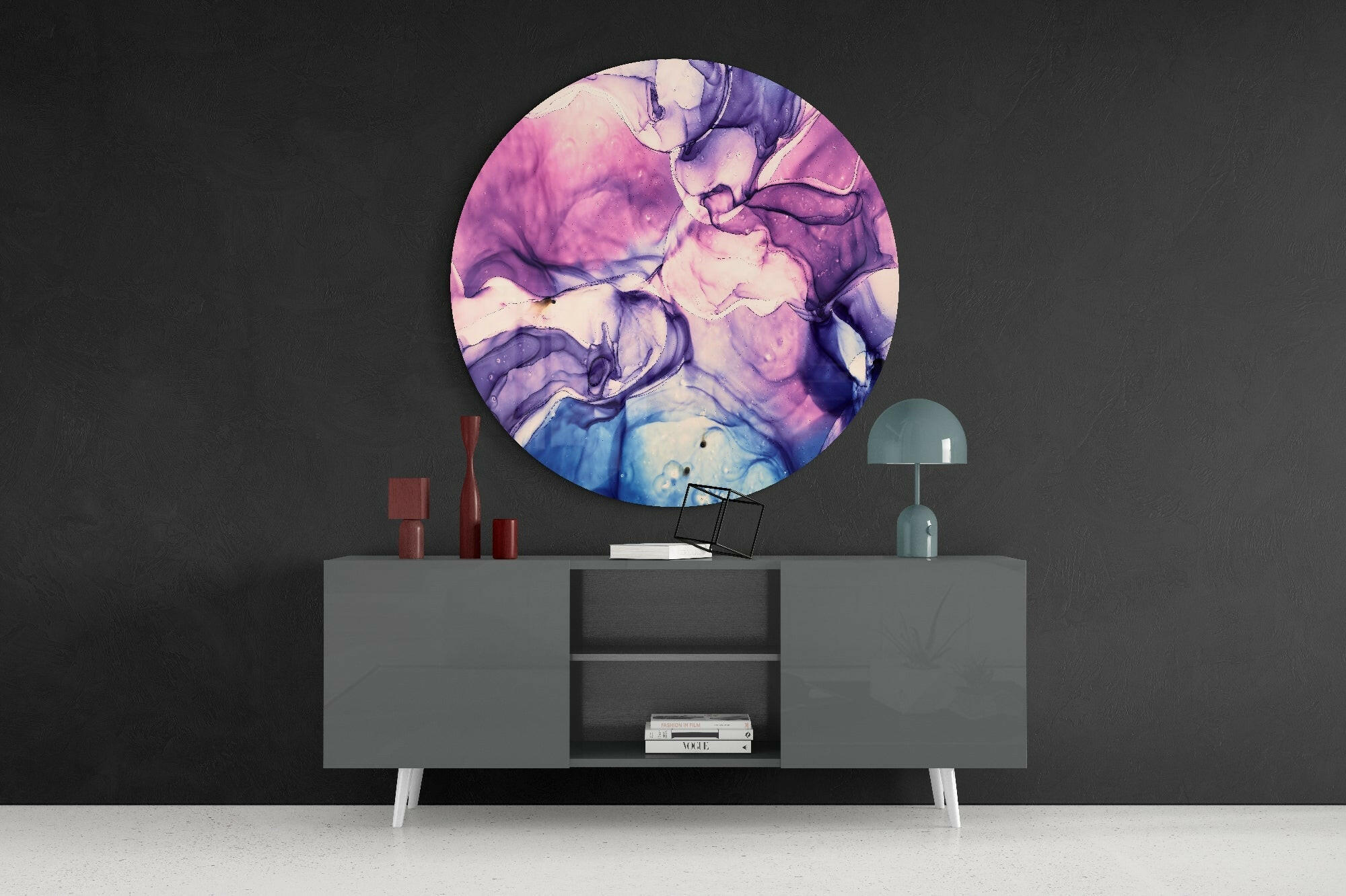 Pink Marble Glass Wall Art.