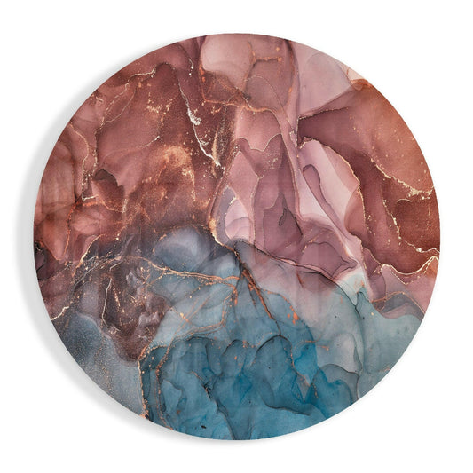 Orange Marble Glass Wall Art.