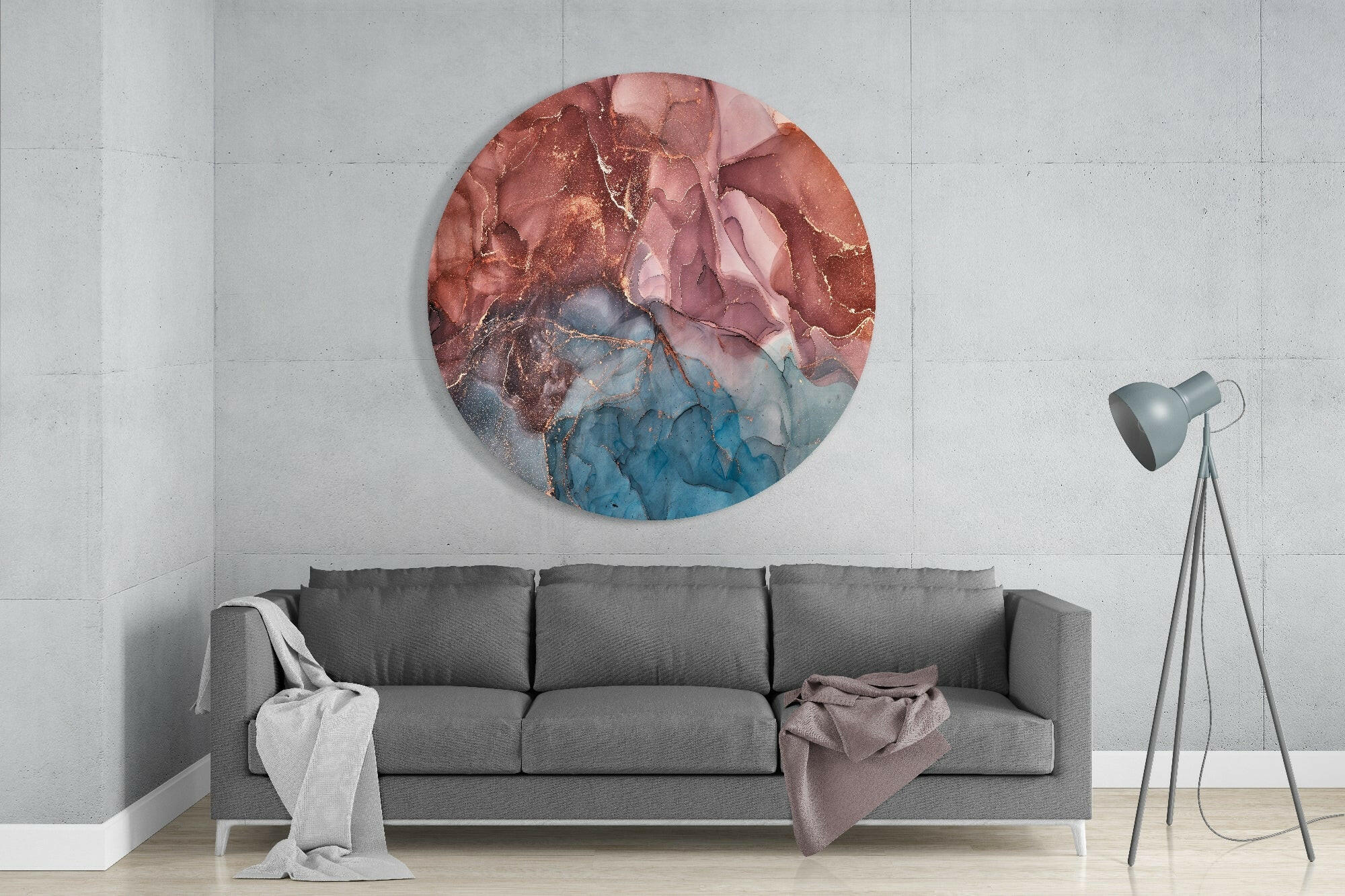 Orange Marble Glass Wall Art.