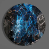 Blue Explosion Glass Wall Art.