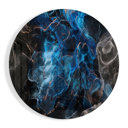 Blue Explosion Glass Wall Art.