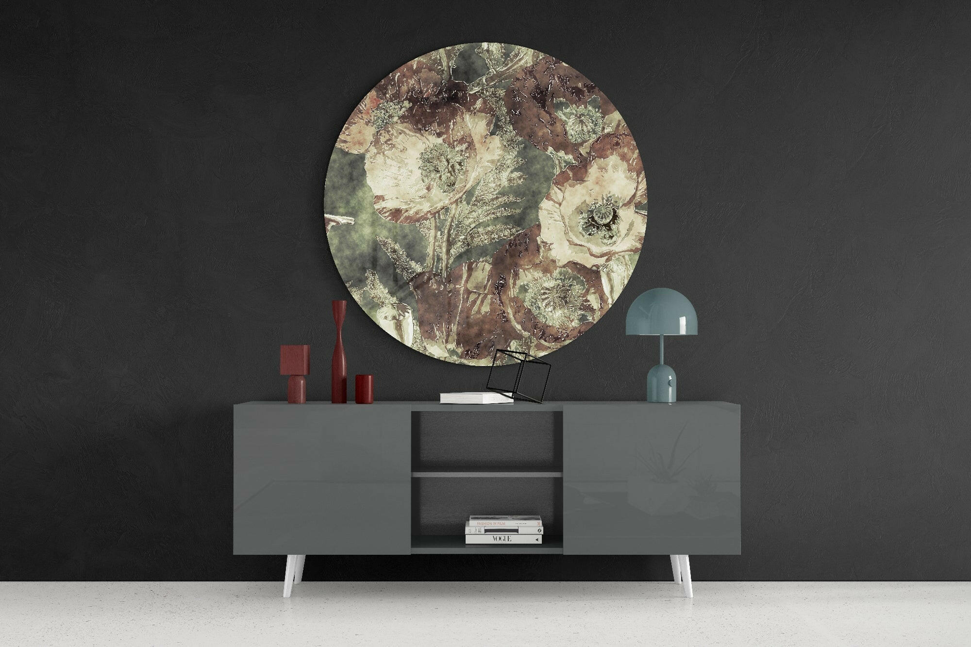 Abstract Flower Glass Wall Art.