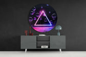 Neon Triangle Glass Wall Art.