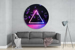 Neon Triangle Glass Wall Art.