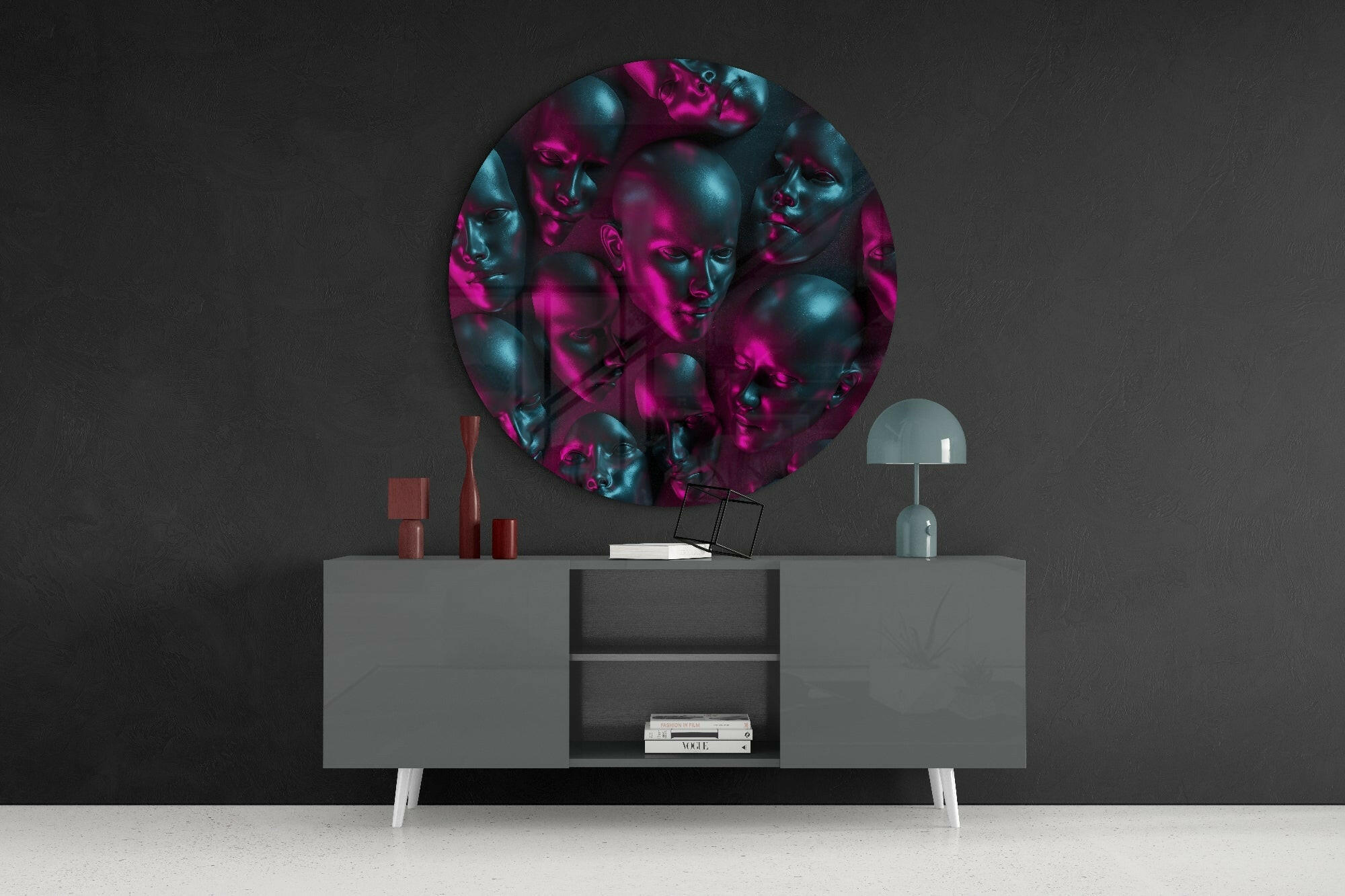 Faces Glass Wall Art.