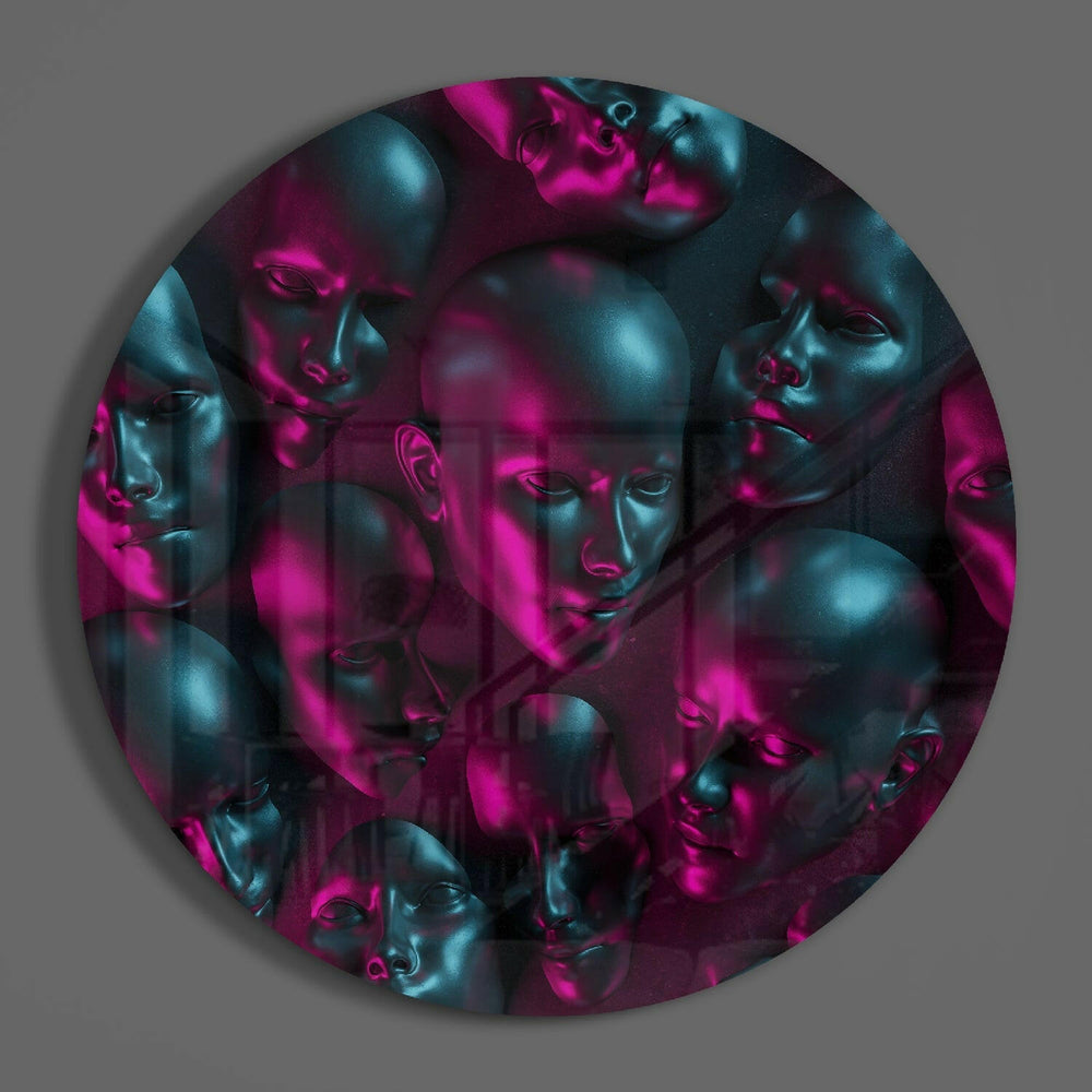 Faces Glass Wall Art.