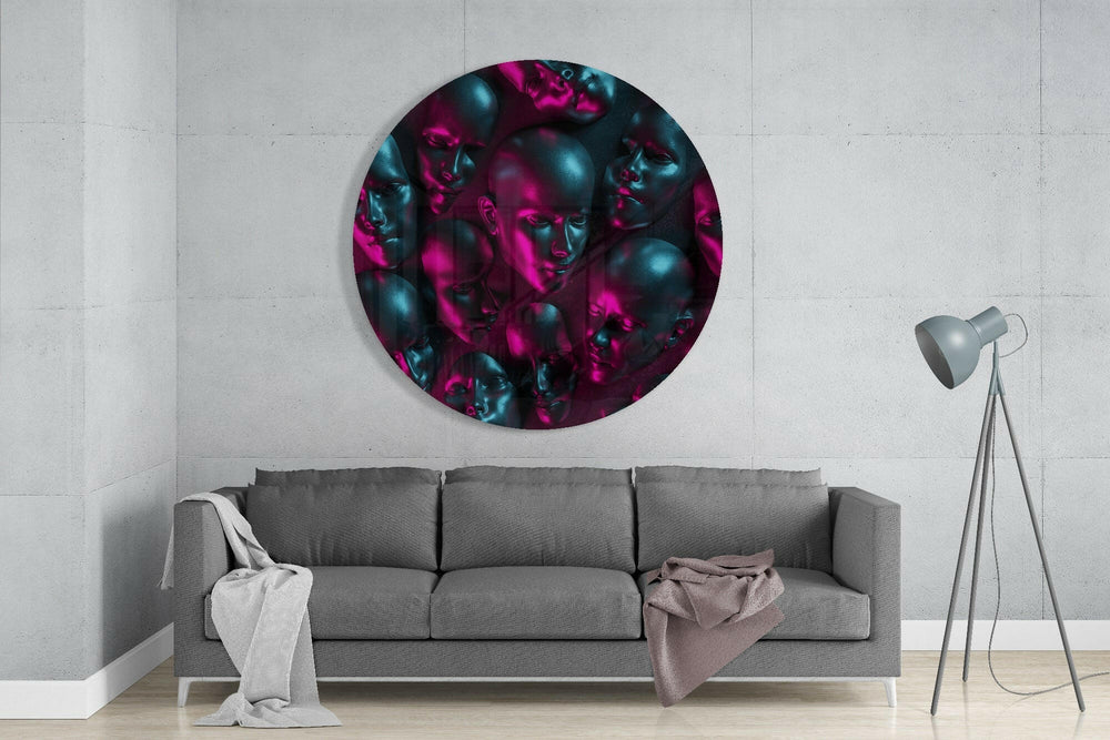 Faces Glass Wall Art.
