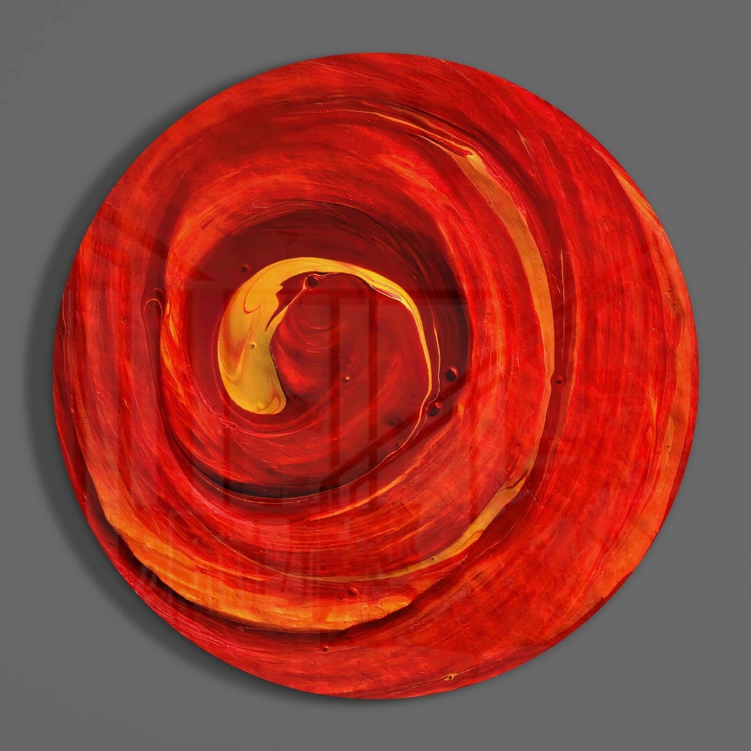 Red Cycle Glass Wall Art.