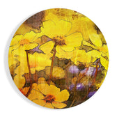 Yellow Flowers Glass Wall Art.