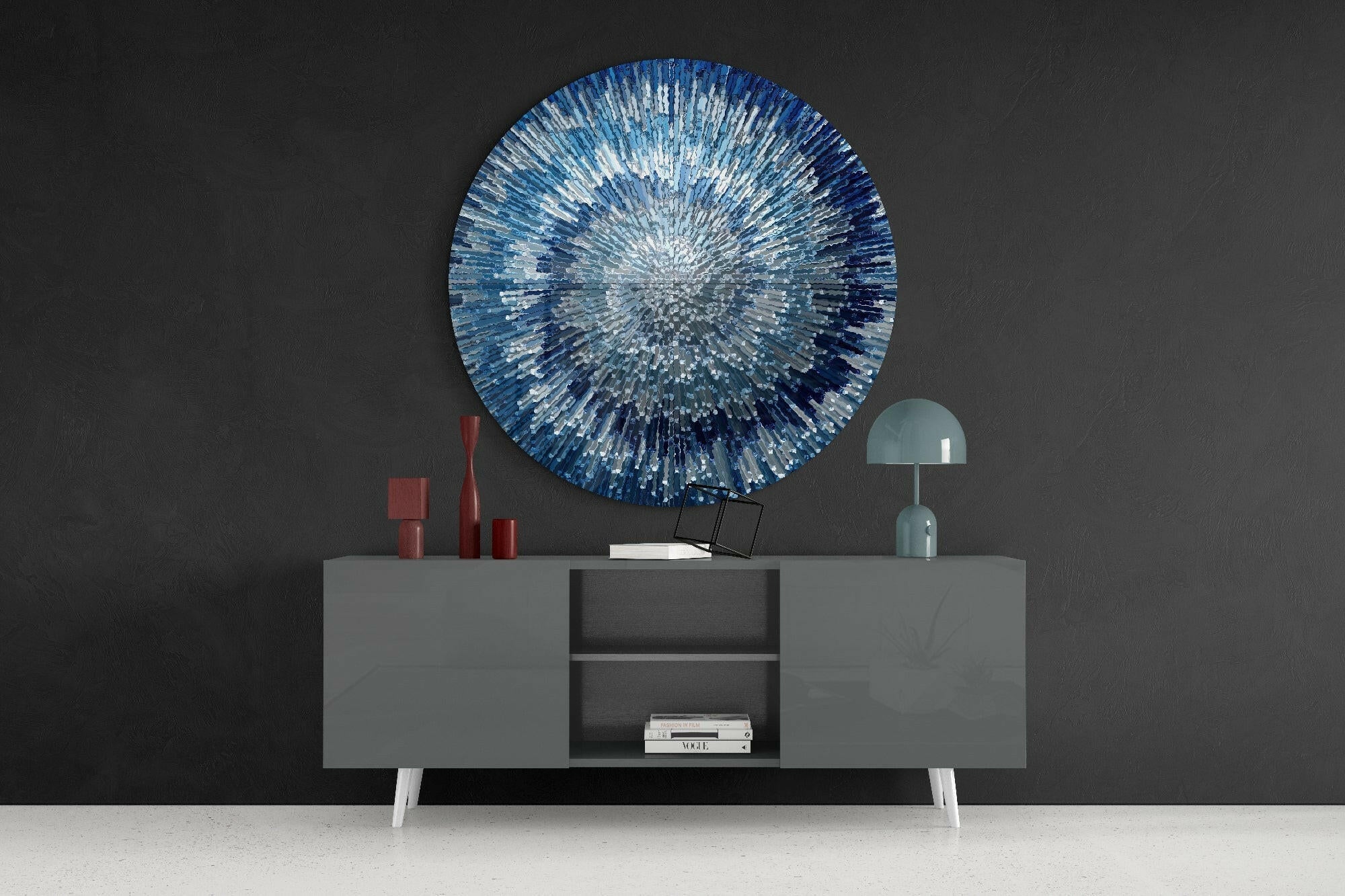 Blue Splash Glass Wall Art.