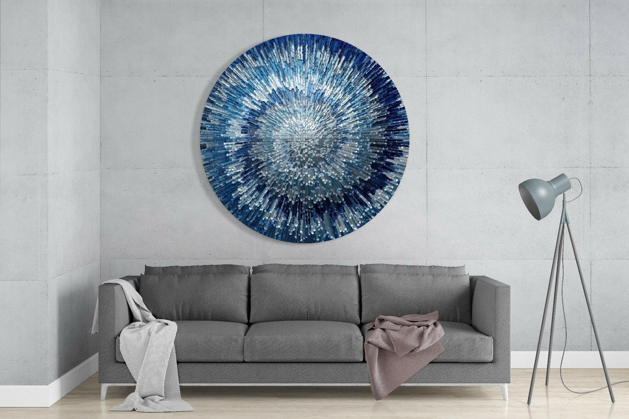 Blue Splash Glass Wall Art.