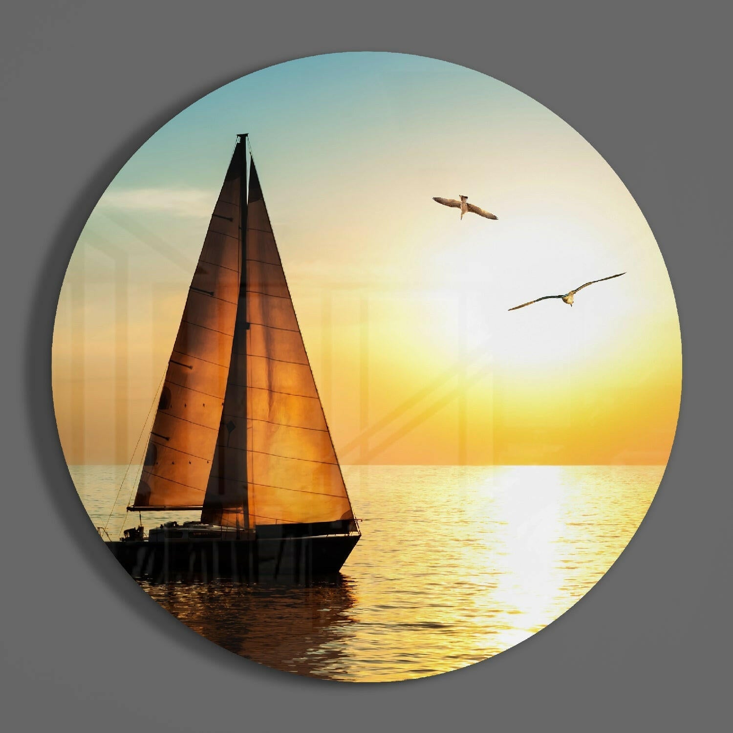 Sailboat Glass Wall Art.