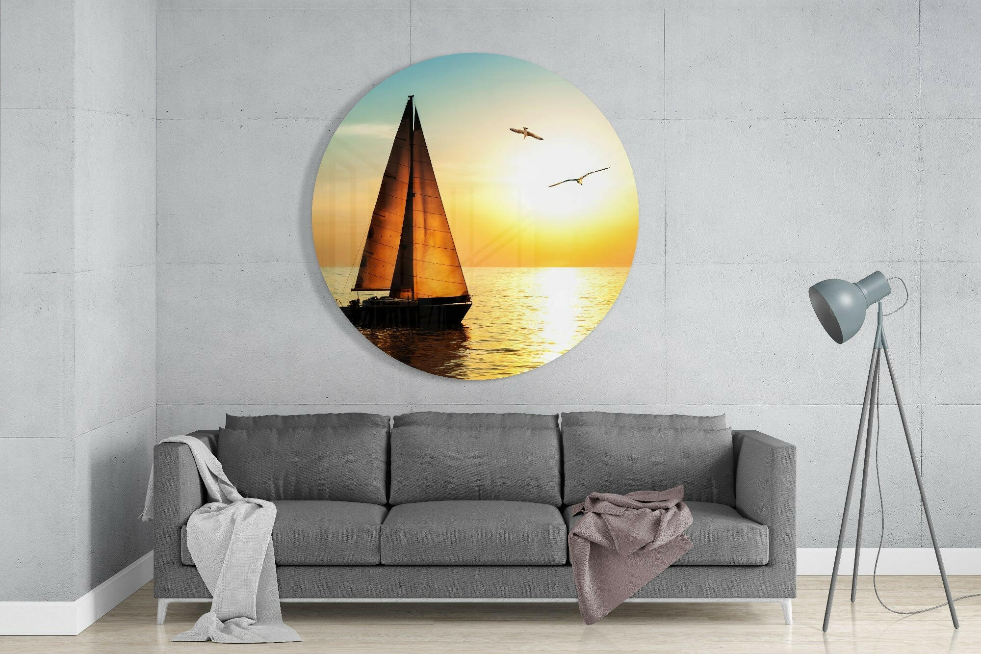 Sailboat Glass Wall Art.