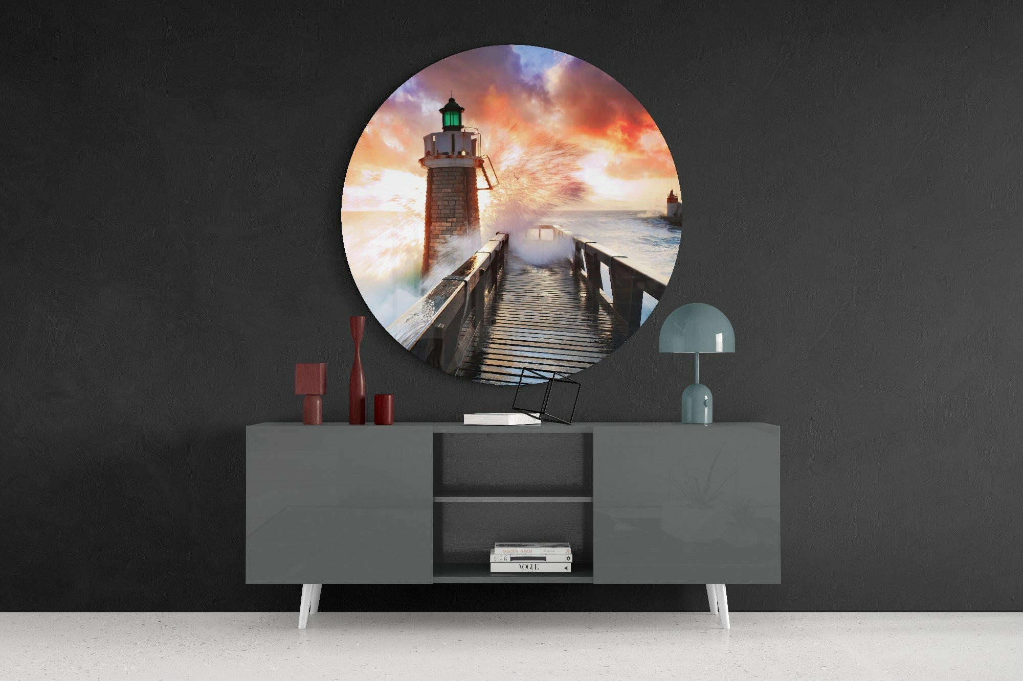 Lighthouse Glass Wall Art.