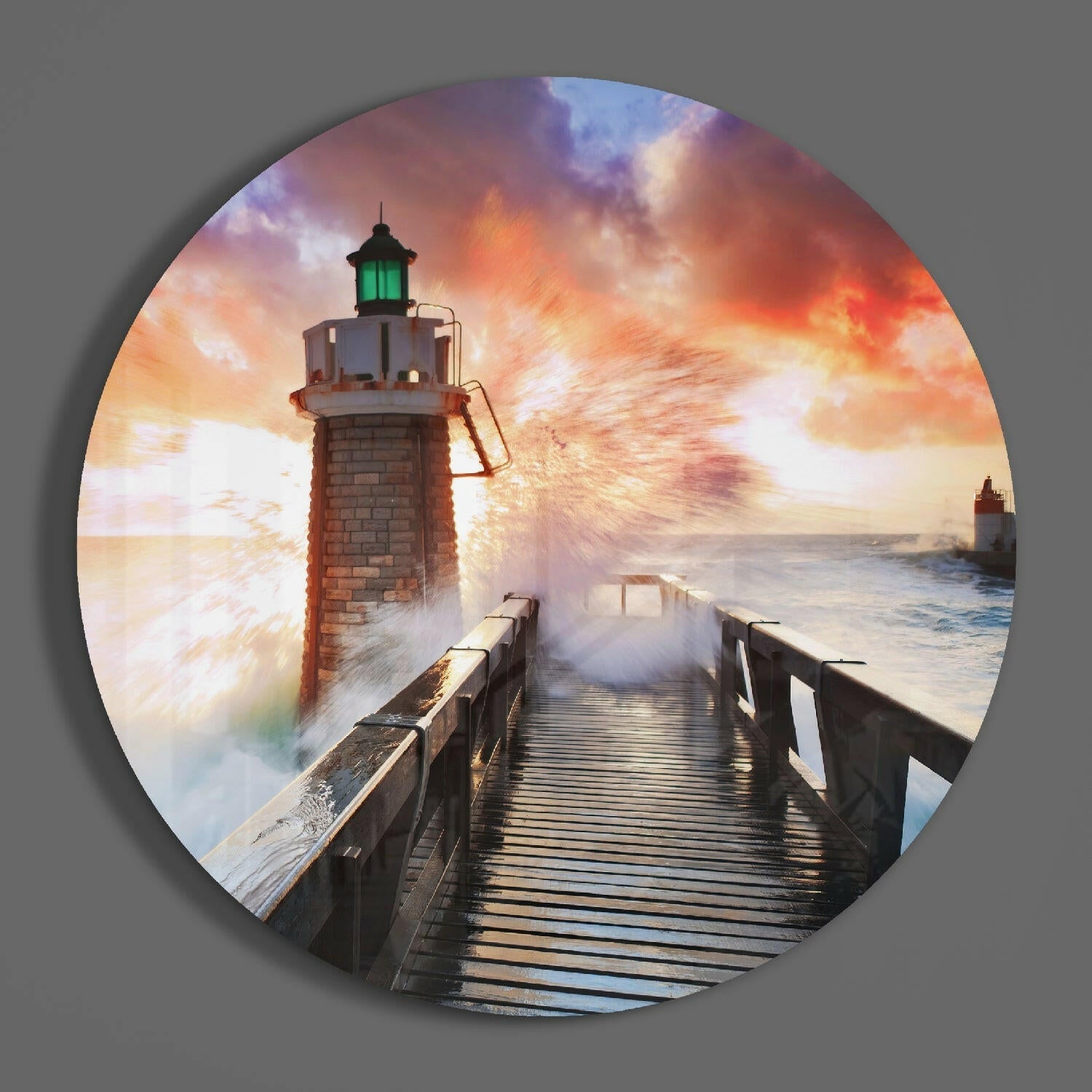 Lighthouse Glass Wall Art.