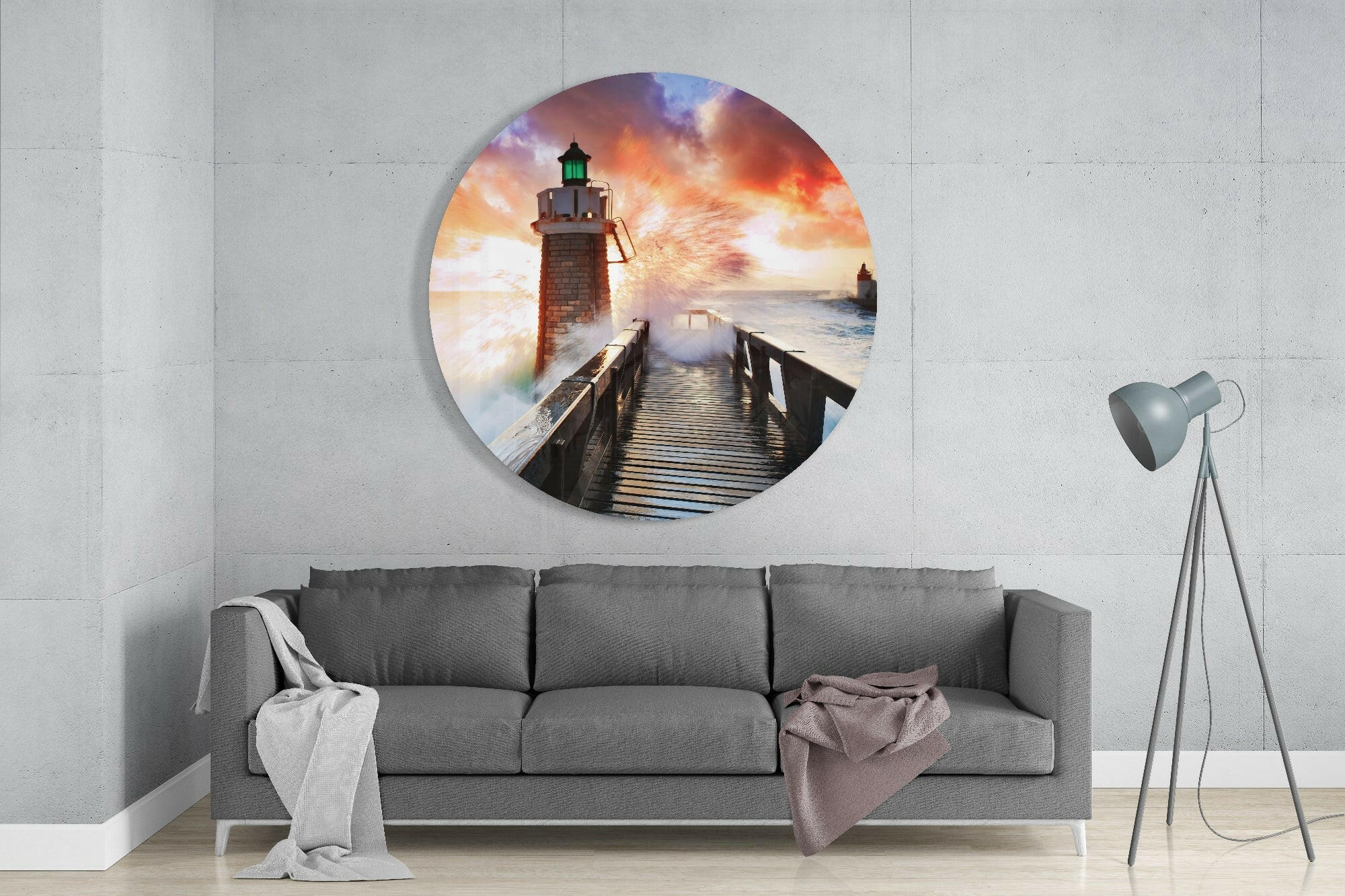 Lighthouse Glass Wall Art.