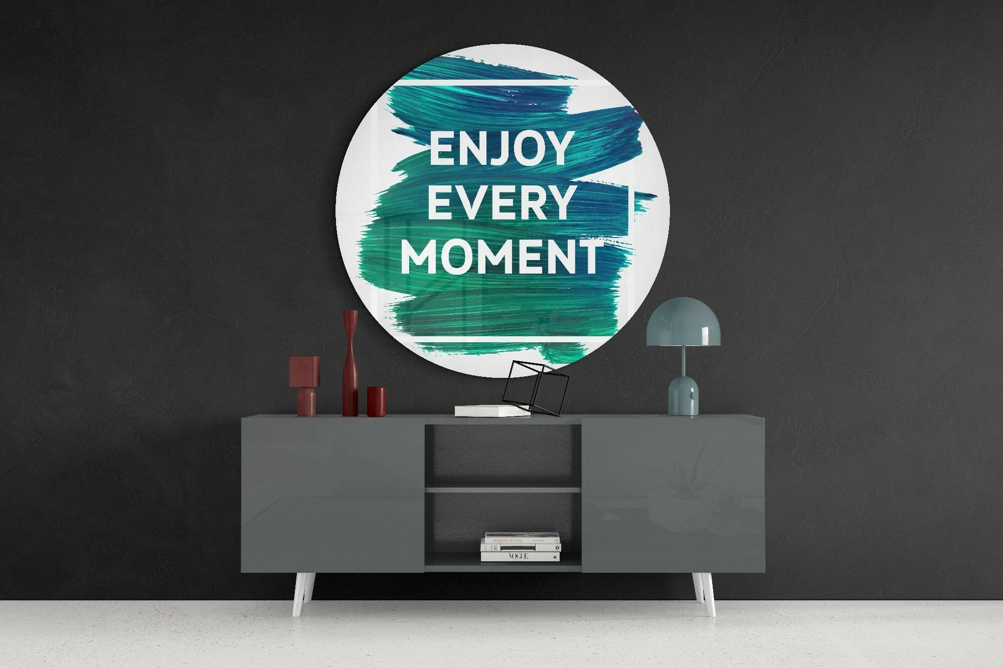 “Enjoy Every Moment” Glass Wall Art.