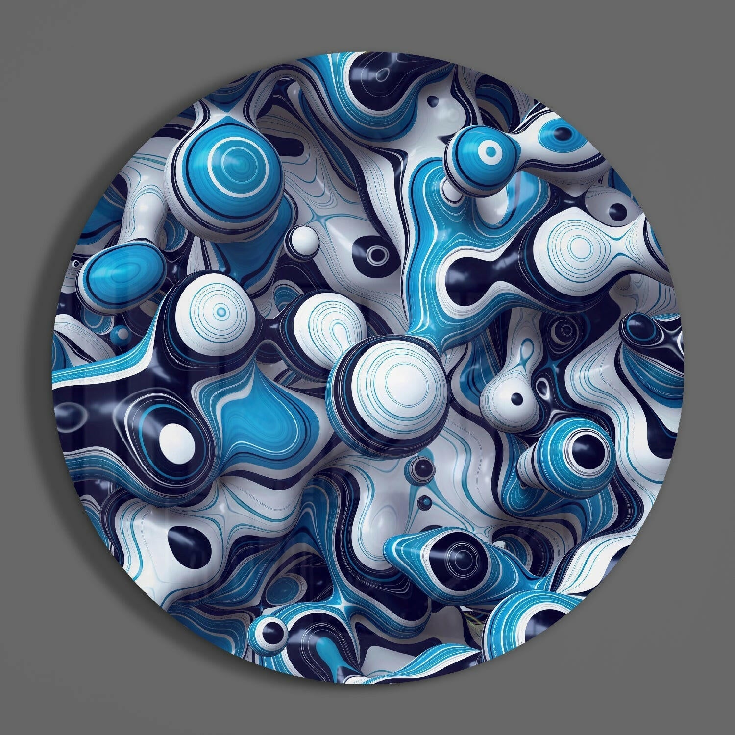 Elegant Blue Mix Glass Wall Art.