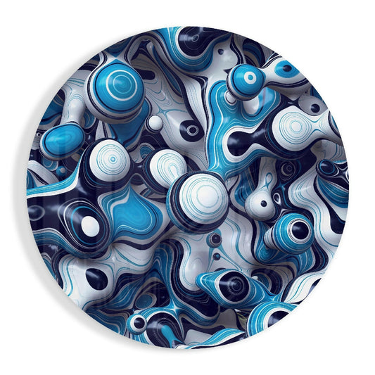 Elegant Blue Mix Glass Wall Art.