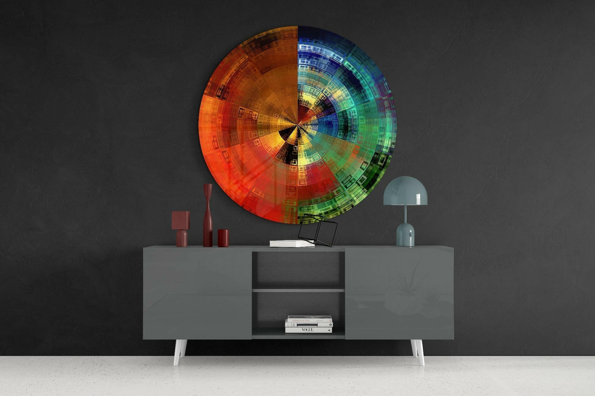 Color Wheel Glass Wall Art.