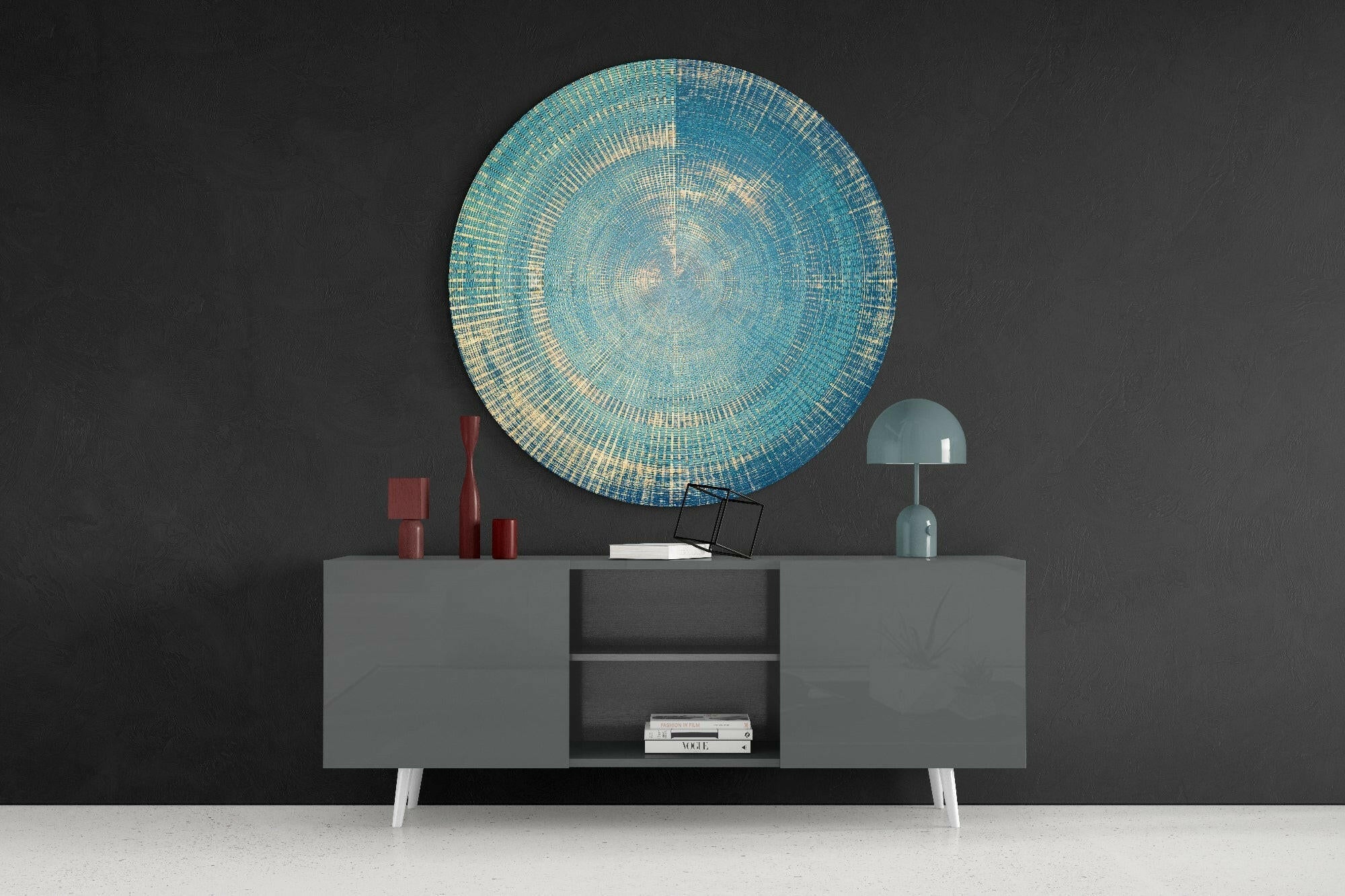 Blue Splash Glass Wall Art.