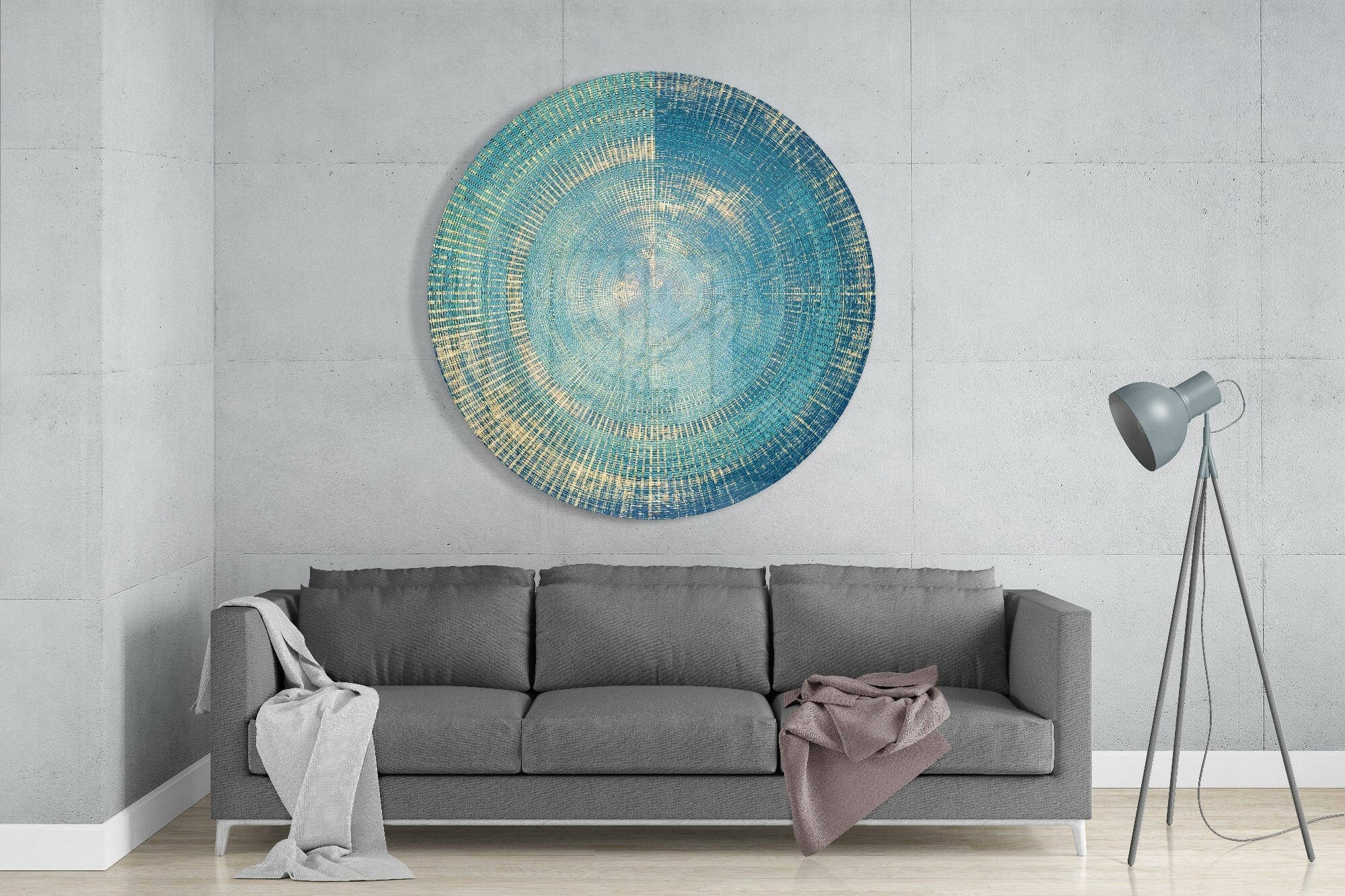 Blue Splash Glass Wall Art.