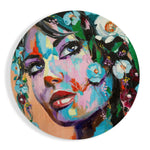 Floral Woman Glass Wall Art.